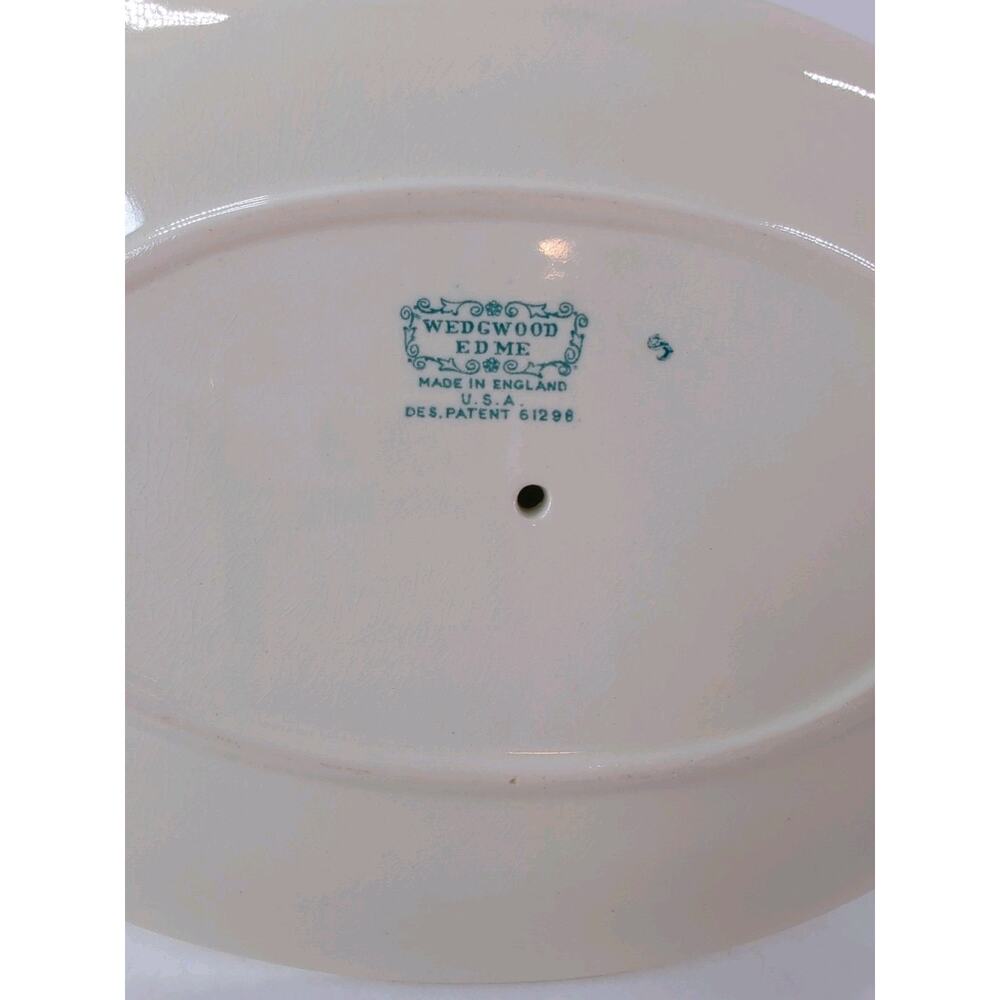 Vintage White Wedgwood EDME ENGLAND Head Ribbed Gravy Boat Underplate - Picture 2 of 10